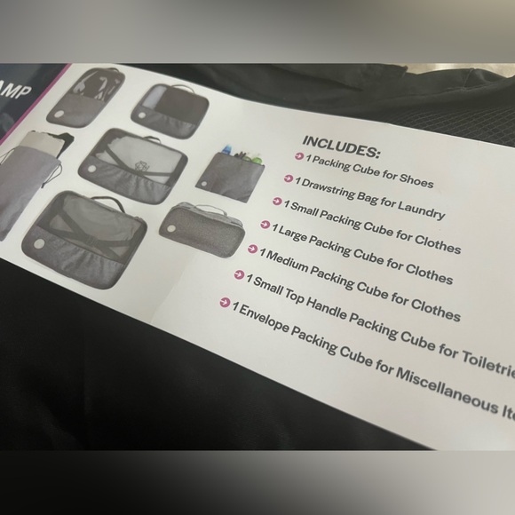 Duchamp 7 piece luggage cube set in black - Picture 3 of 4